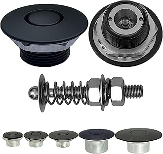 Black 1.25" & 2" Stud Pro Stainless Mini Push Button Latch Hood Pin