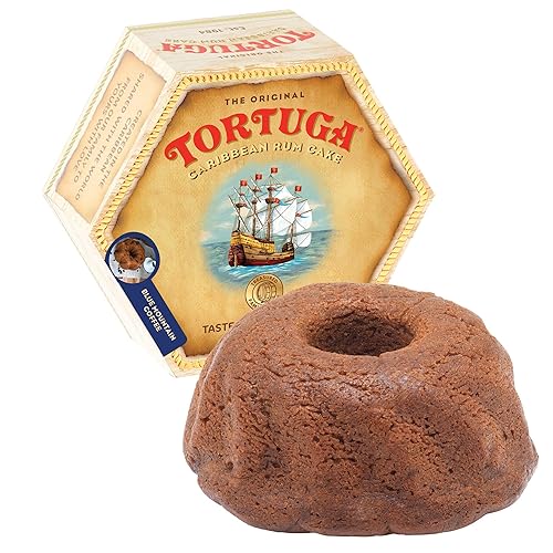 TORTUGA Pastel de ron Caribbean Blue Mountain, pastel de ron de 32 onzas, el regalo gourmet perfecto para cestas de regalo, fiestas, vacaciones y