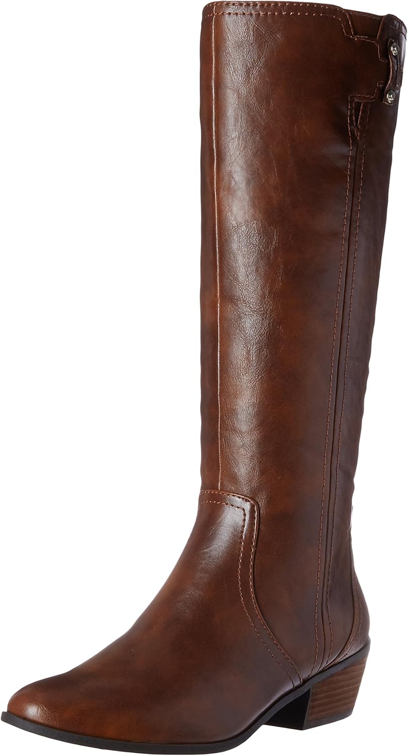 Whiskey Faux Leather Knee-High Zip-Up Boots