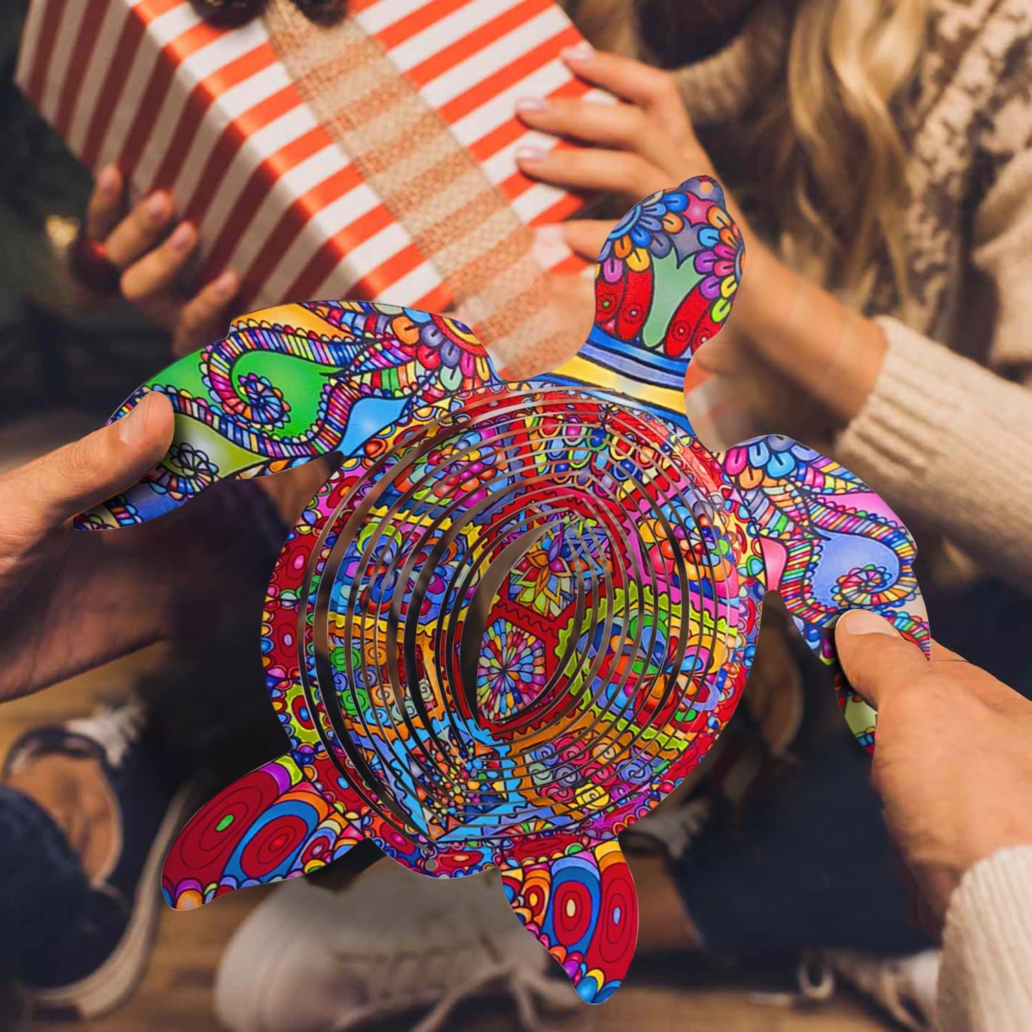 Turtle Wind Spinner, Turtle Wind Spinner Hanging for Yard and Garden, Unique Gift Wind Spinner, 3D Hanging Wind Spinner Outdoor, Turtle Spinner Hanging for Garden (Turtle)