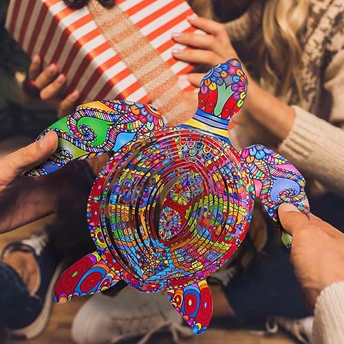 Miniatura 7 de Molinillo de viento de tortuga, giratorio de viento de tortuga colgante para patio y jardín, regalo único, giratorio de viento colgante 3D al aire