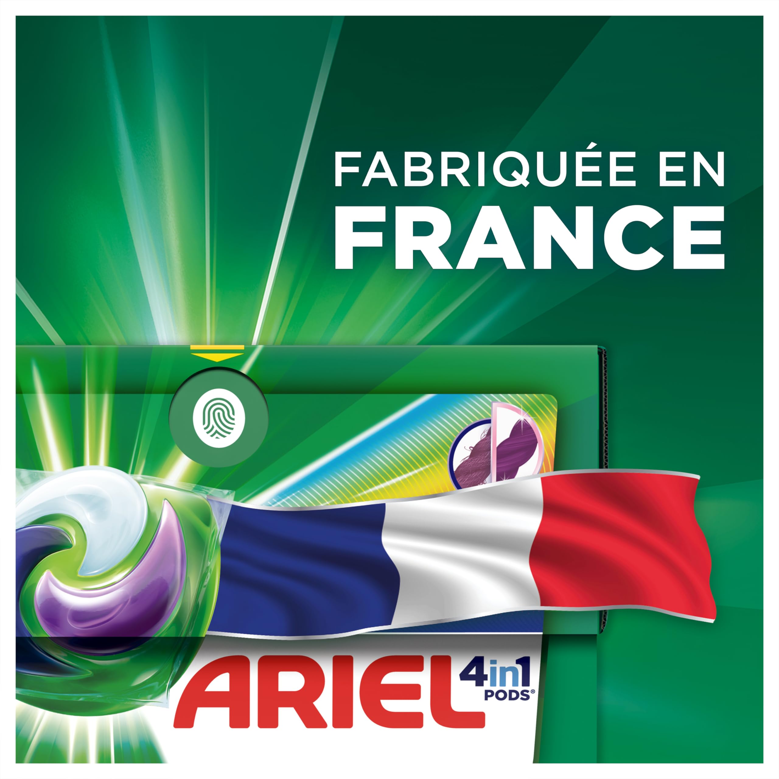 Ariel 4-in-1 PODS Flüssigwaschmittel in Kapseln, 76 Waschgänge (4 x 19 Tabs), Extra Color Protection, erneuert den Glanz der Farben und schützt die Fasern, schnelle Auflösung, hergestellt in