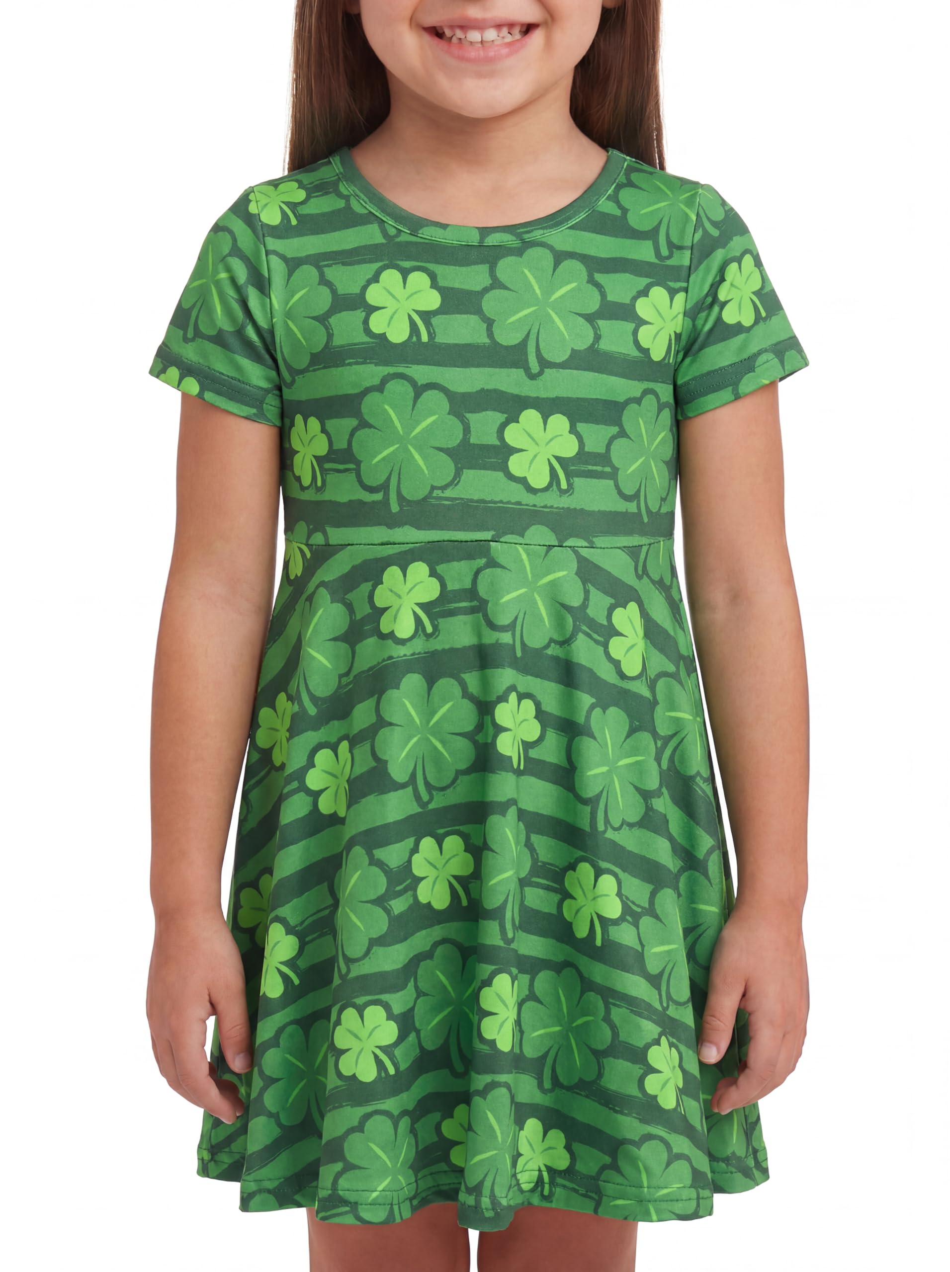 Unique Baby Girls' Short Sleeve Everyday Printed Dresses for Kid and Toddler, Sizes 2T-12Y