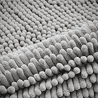 Vista 13 de Smiry - Juego de alfombras de baño de 2 piezas, suaves, absorbentes, de felpilla, lavables a máquina, antideslizantes, para bañera, ducha y piso Gris