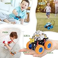 Vista 6 de LODBY Camiones de Dinosaurios de Juguete para Niños de 3-5 Años, Vehículos de Dinosaurio con Fricción para Niños de 3-5 Años Regalos de Cumpleaños