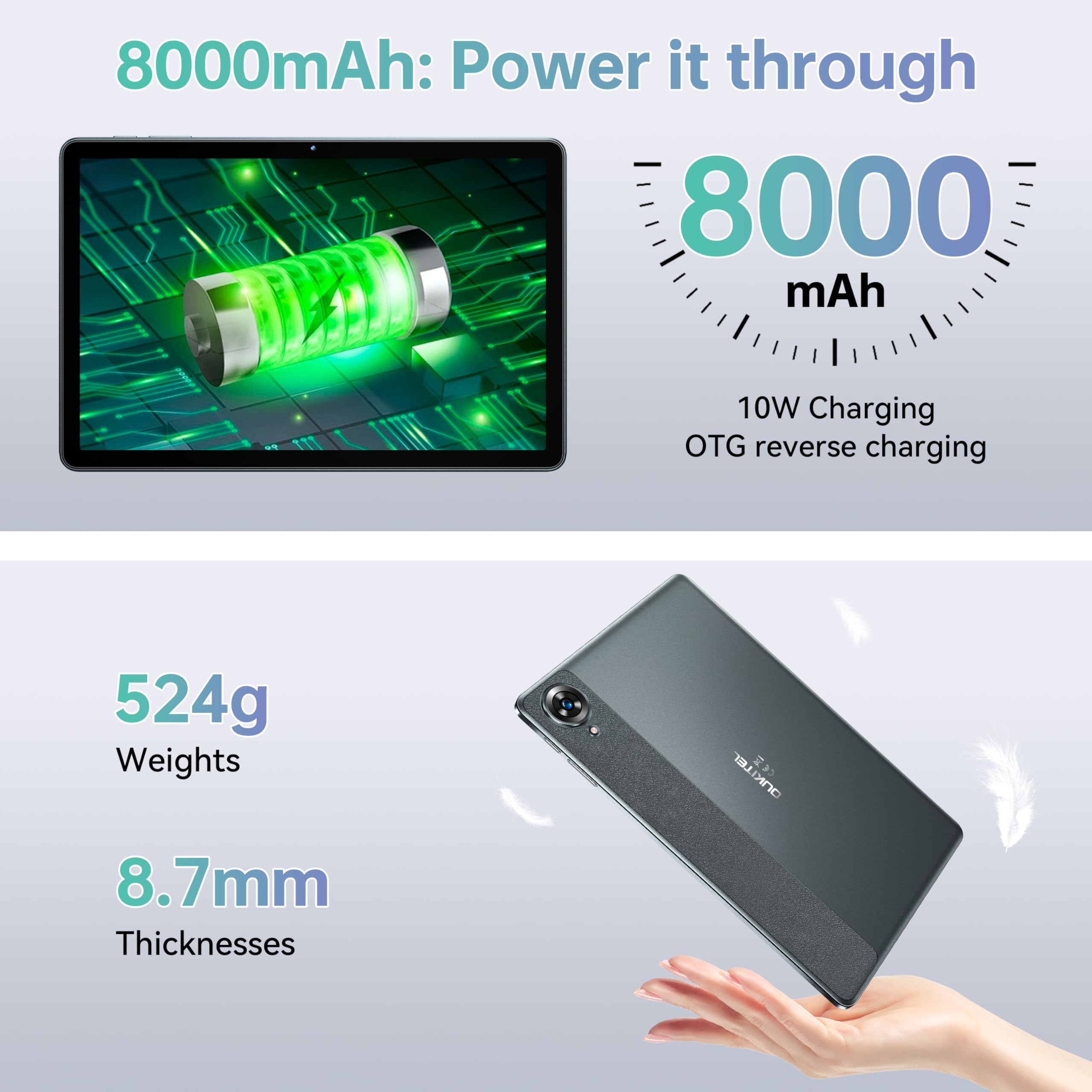 OUKITEL OT11 Tablet Android 14-2024 Neueste Tablet 11 Zoll, 16 GB 