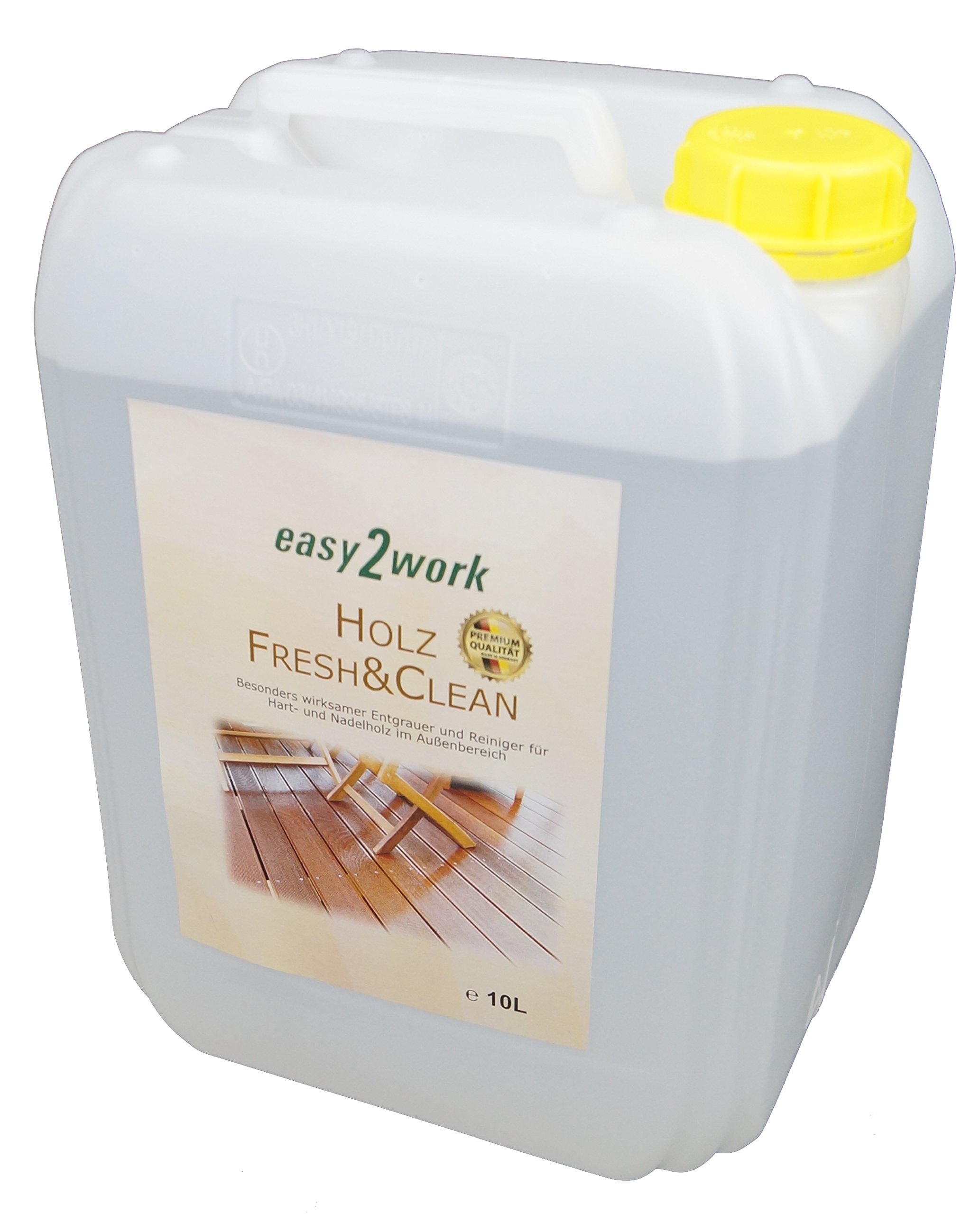 10Liter (2x5Liter) easy2work Holz Fresh&Clean: Holzentgrauer und Holzreiniger, mit Zufriedenheitsgarantie