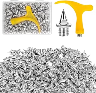 1/4 Inch Track Spikes, 220pcs Stainless Steel Pyramid Shoe Spikes with Spike Wrench for Track and Cross Country,Replacemen...