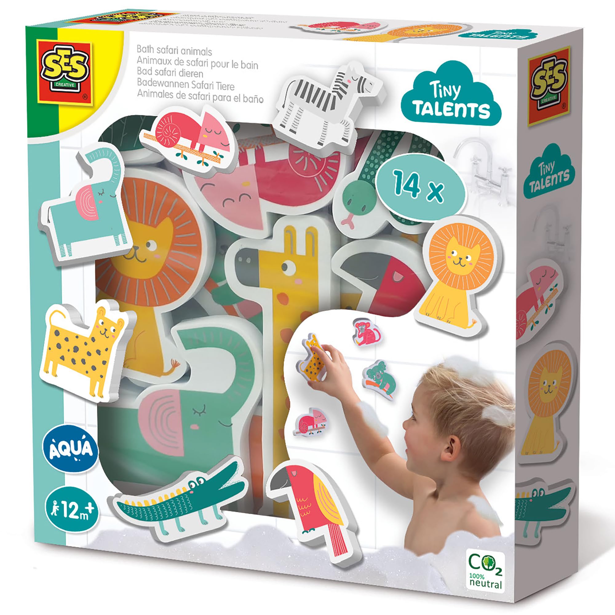 SES Creative-13097 Animales de Safari para el baño, Multicolor, Talla única (13097)