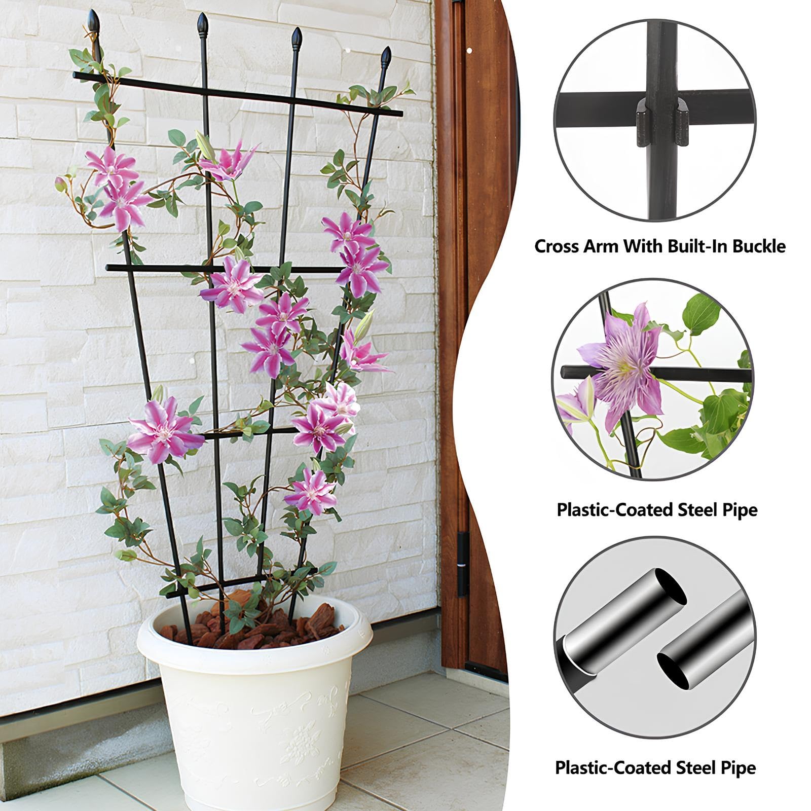 90cm 120cm Treillis De Jardin Tuteur Plante Grimpante D'intérieur/Extérieur, Support Plante pour Plantes en Pot Fleurs Et Liannes(120cm/47.2in)