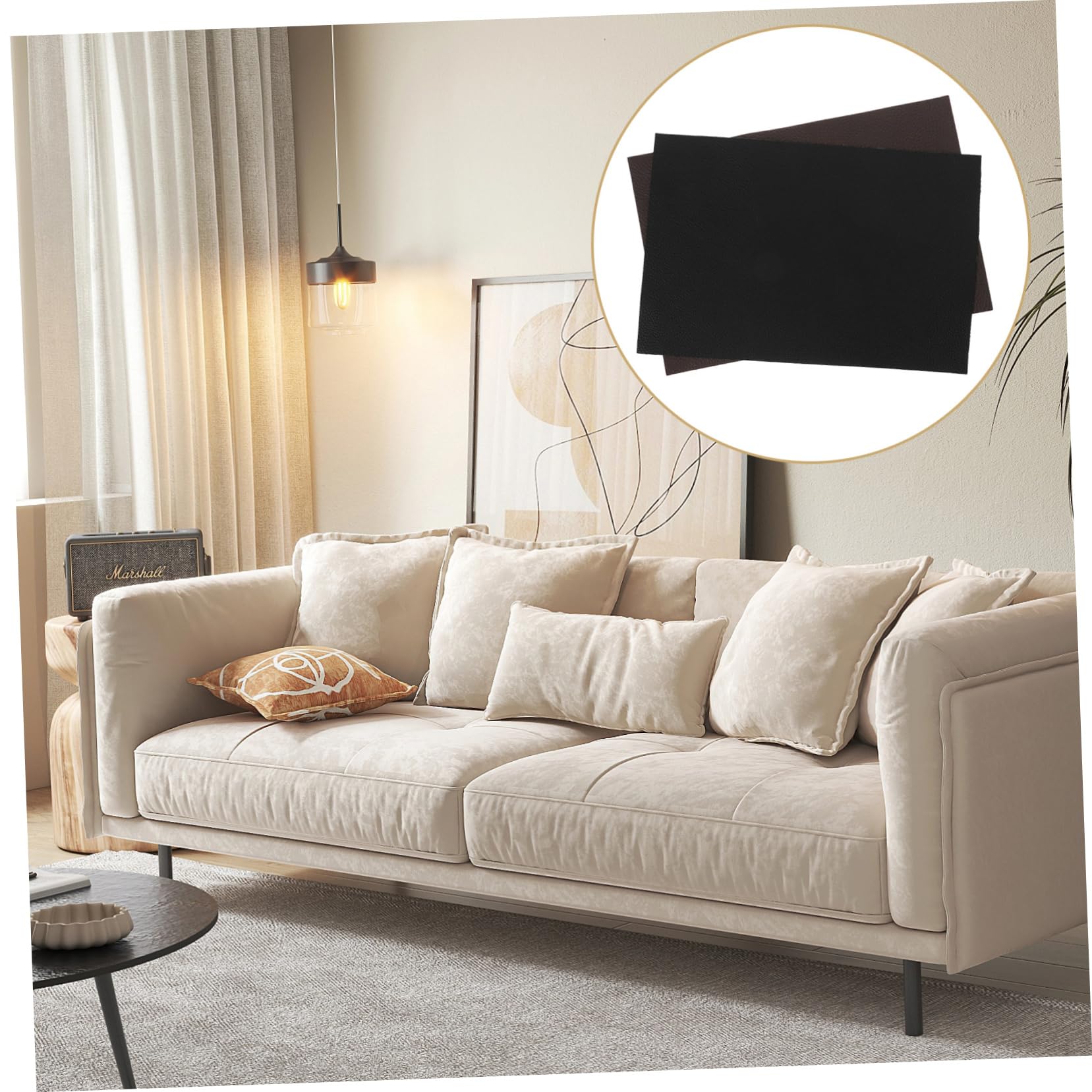 OSALADI Material De Sofá De Cuero De Vaca De Coser Reparar Tela Reparación De Muebles Material De Tapicería Para Sillas Funda De Sofá Kit De Reparacion De Sofas 2 Piezas X 4