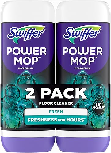 Miniatura 1 de Swiffer PowerMop - Solución de limpieza de suelos con aroma fresco Unstopables, repuestos Powermop, limpiador de suelos para trapear, 25.3 onzas