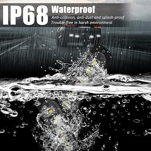 Miniatura 4 de Luz Estroboscópica LED de Advertencia de Emergencia 4 unidades Universal 12V-24V 18W Blanco 6 LED Construcción Montaje en Superficie Baliza Destello