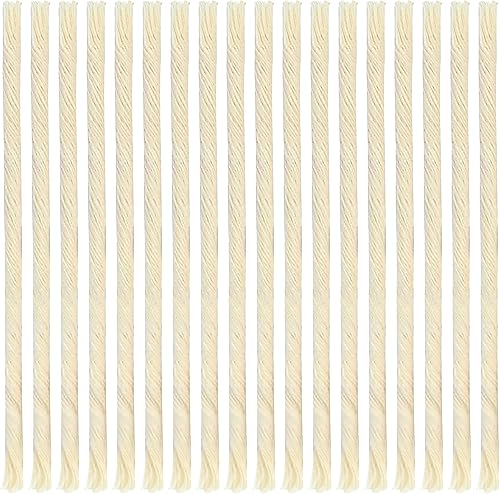 Ner Mitzvah Mechas de algodón natural sin humo, 50 unidades (aproximadamente) de 39 capas delgadas para velas de vaso de aceite, mechas de repuesto