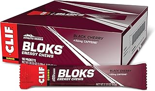 CLIF BLOKS - Energy Chews - Black Cherry Flavor - 50mg Caffeine (2.1 Ounce Packet, 18 Count)