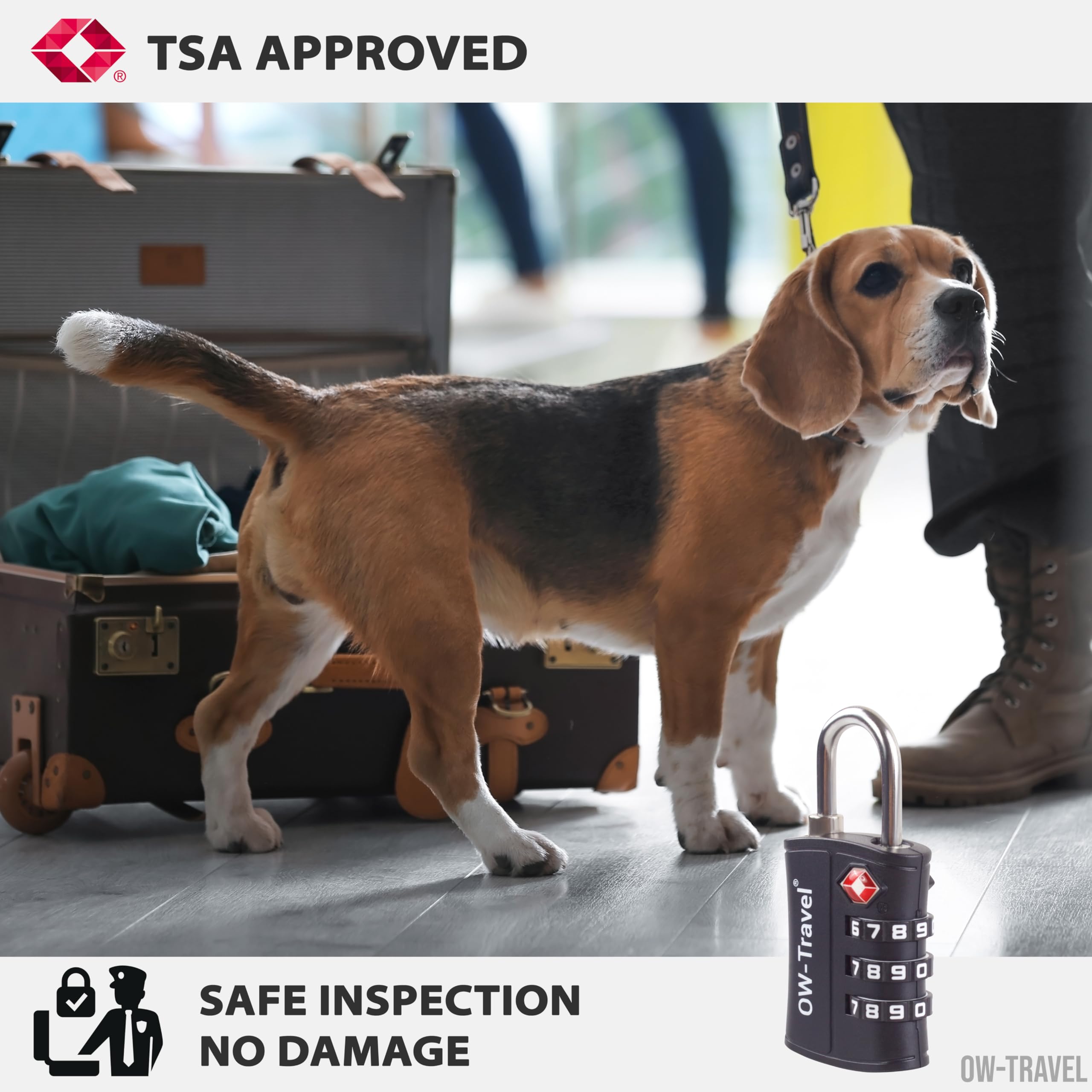 OW-Travel Zamki do Walizek (Zestaw 1 Czarnych) Kłódka TSa z Plastiku ABS z Szyfrem. TSA Combination Lock 3 Cyfrowe Kłódki Walizkowe. Zamek Szyfrowy Do Walizki Plecak Bagaż Szafek na Siłownię
