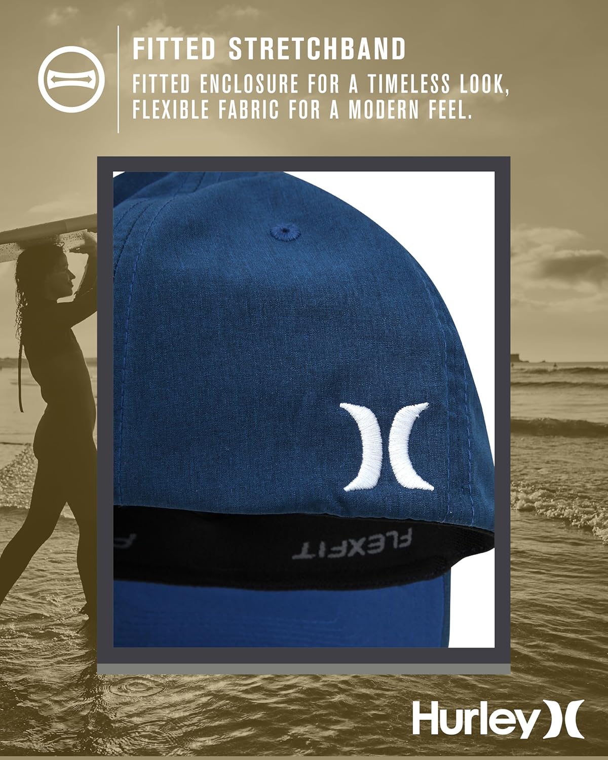 Hurley mens One & Only Corp Flexfit Perma Curve Bill Baseball Hat - Image 5