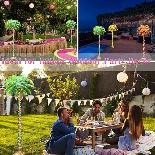 Miniatura 3 de Palmeras con luz LED de 5 pies que cambian de color, palmeras artificiales con cocos para exteriores, palmera tropical iluminada para interiores,