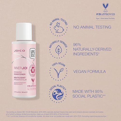 Miniatura 10 de Joico InnerJoi Preserve Conditioner  Para protección del color y brillo  Para cabello teñido  Sin sulfatos ni parabenos  Fórmula vegana derivada de