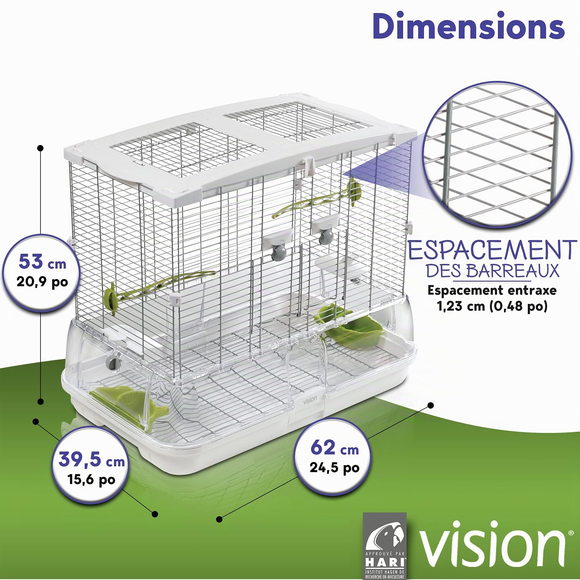 Vision Cage M01 pour les Oiseaux 61x38x52 cm