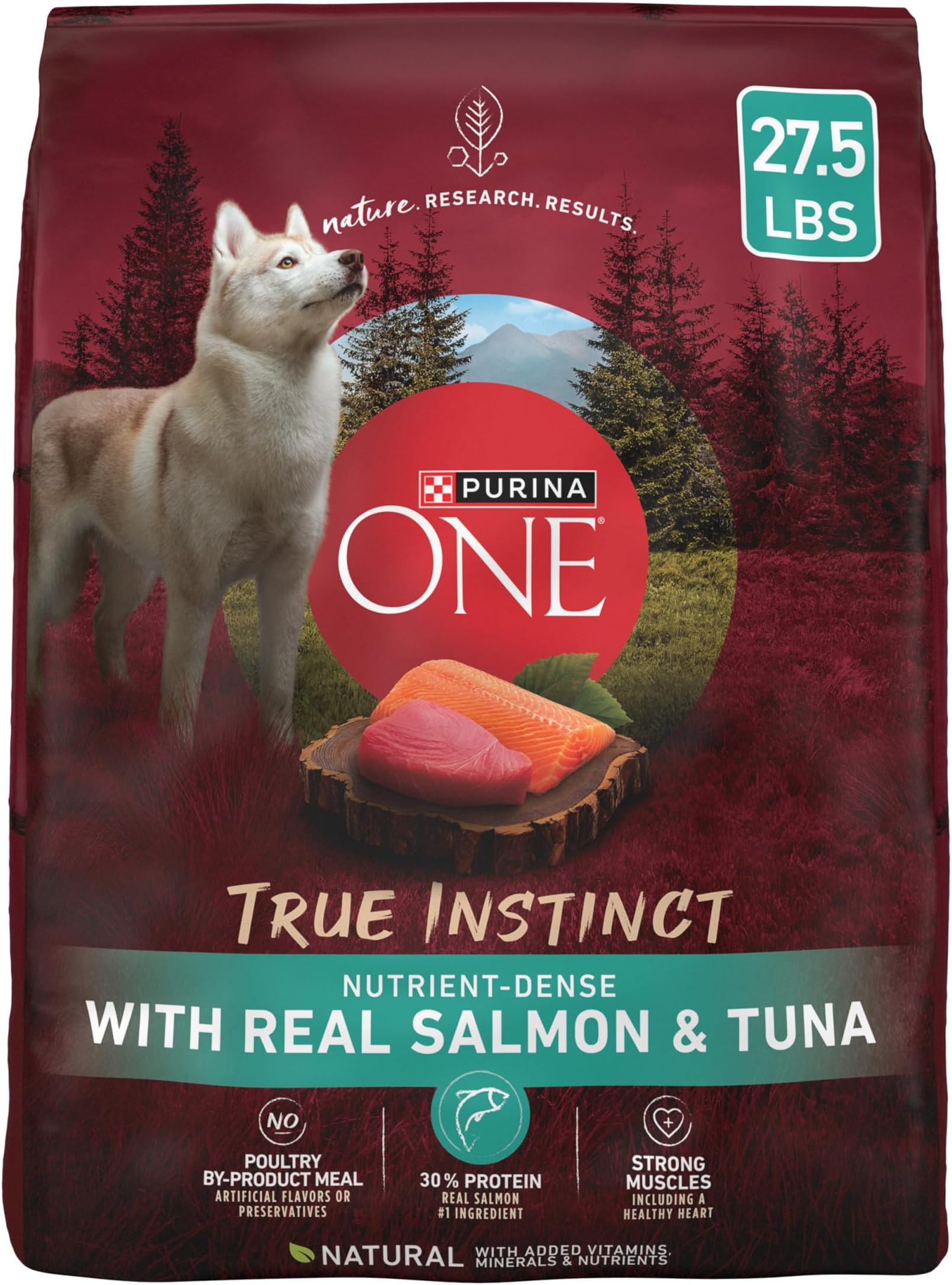 True Instinct With Real Salmon and Tuna Natural With Added Vitamins, Minerals and Nutrients High Protein Dog Food Dry Formula - 27.5 lb. Bag