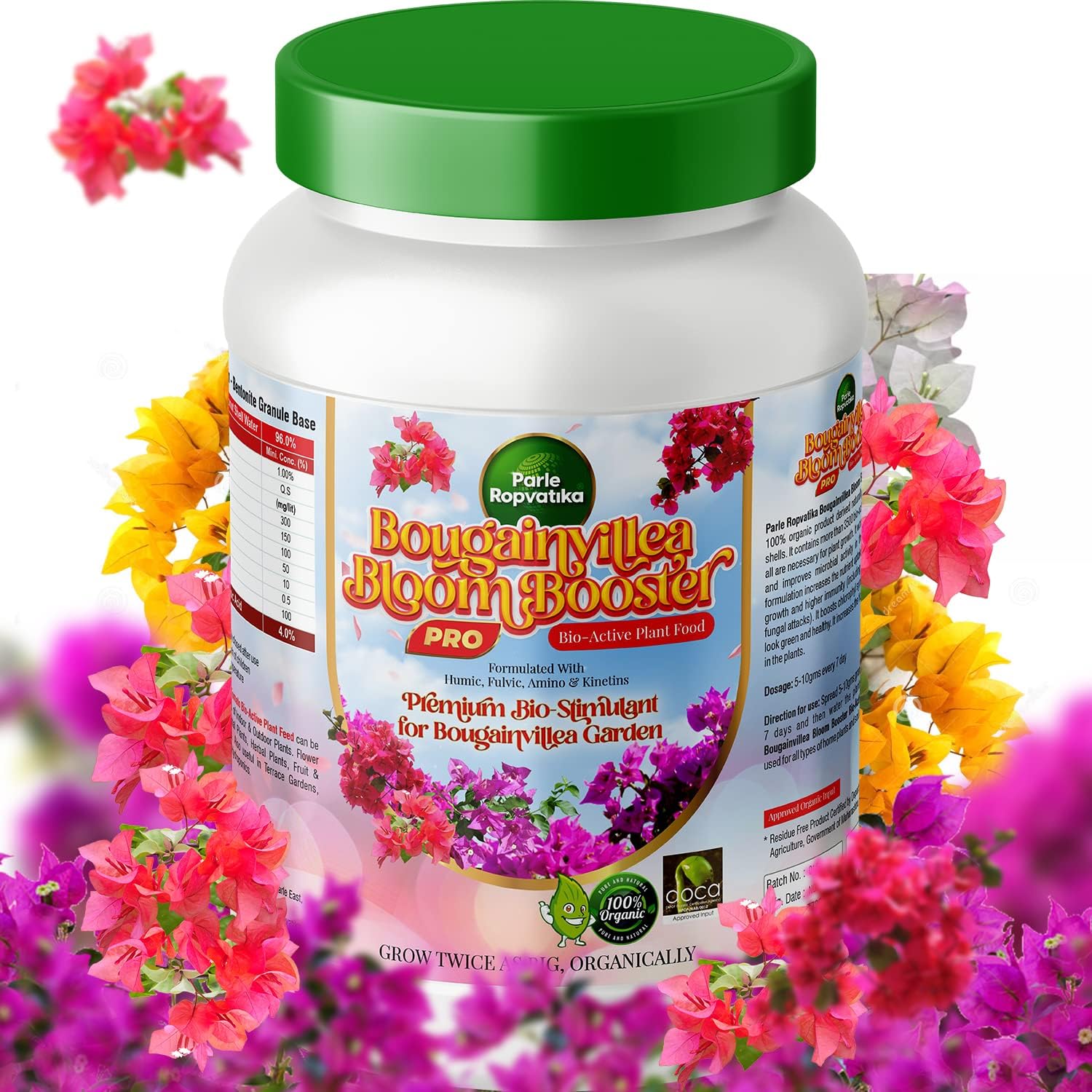 Parle Ropvatika Bougainvillea Bloom Booster Essential Fertilizer 250gm Organic Soluble Fertilizer Flower, Vegetable & Fruit Feed | All Purpose Plant Food for Indoor & Outdoor - Garden Fertilizer