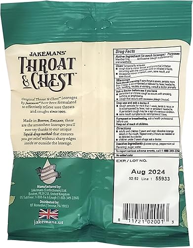Miniatura 42 de Jakemans Pastillas para la tos de miel y limón para la garganta y el pecho, alivio calmante para la tos, dolor de garganta y angustia estacional