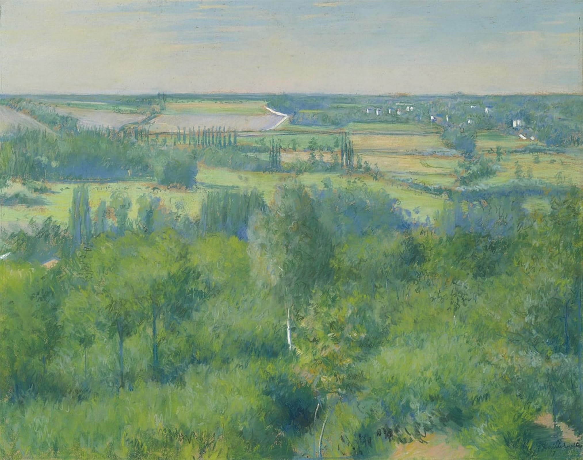 ARTXLXXBN Famous Art Print Poster Vintage Wall Art Valley of Yerres by Gustave Caillebotte Canvas Art Poster for Home Decor 60x90cm