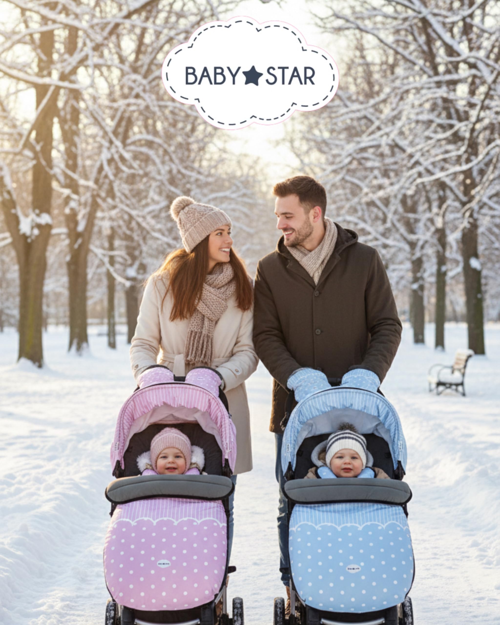 Baby Star Saco Silla de Paseo Universal rosa, Saco Bebe Invierno con Polar extrasuave, Saco Carro bebé Impermeable, Desmontable y Transpirable, Doble Apertura, resistente hasta -15 grados