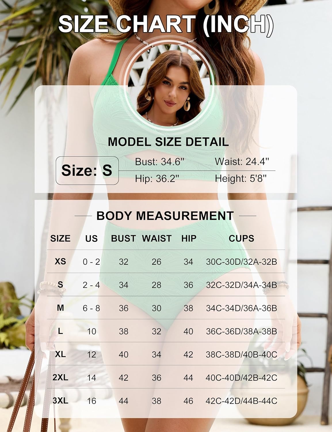 BMJL Womens High Waisted Bikini Sets Modest Bathing Suit Textured Two Piece Swim Suits 2025 - Image 6