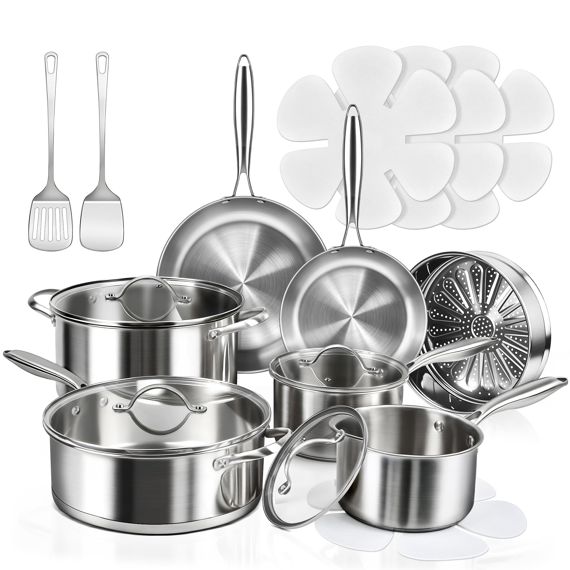 ENVIORN Preparation Series 3点セット Amazon.com: 16-Piece Pots and Pans Set, Tri-Ply Stainless Steel