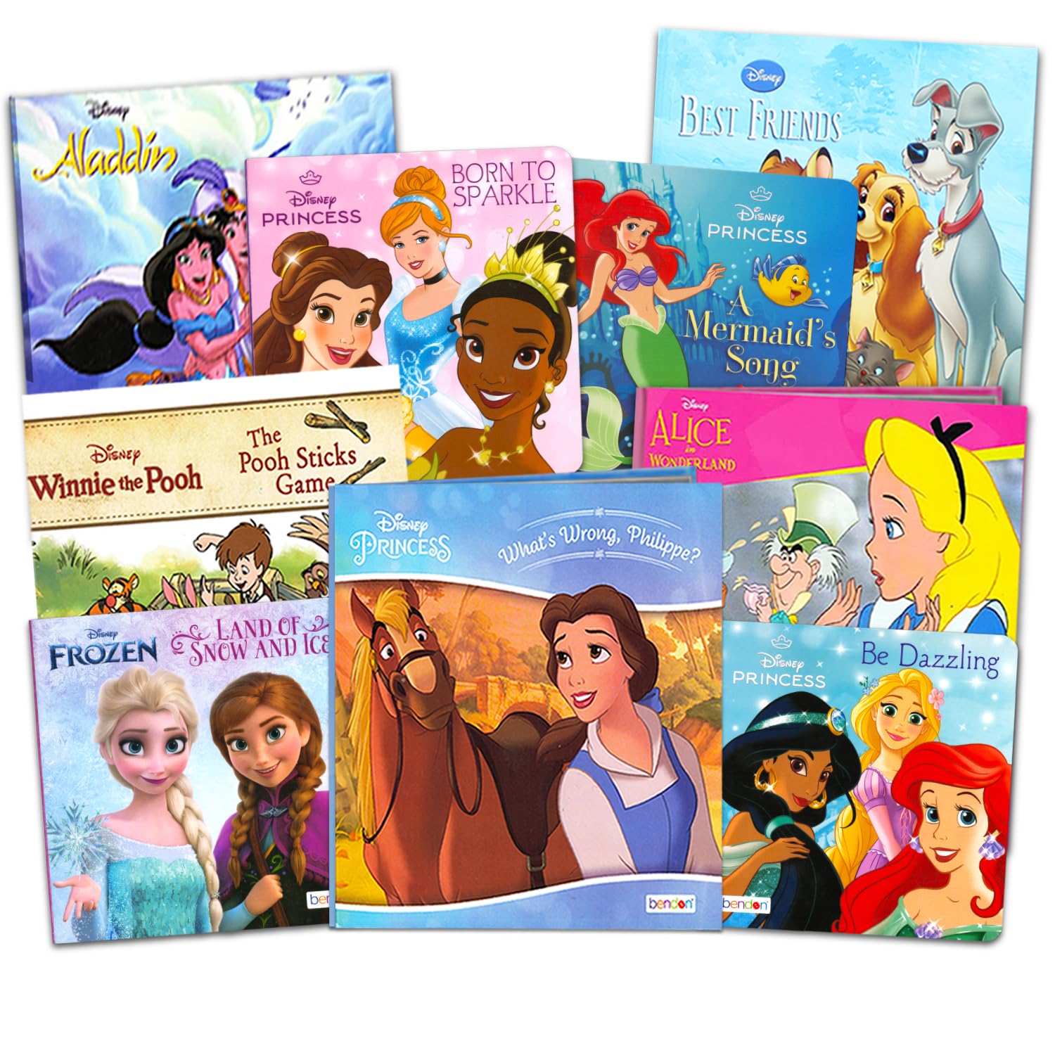 Disney Princess Board Books Super Set ~ 9 Pack Disney Princess and Disney Frozen Books for Toddlers