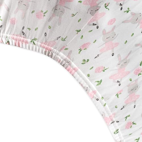 Miniatura 4 de HonestBaby Sábanas bajeras para cuna para colchón estándar, mini estampados 100% algodón orgánico para bebés, niños, niñas, unisex, tutú lindo,