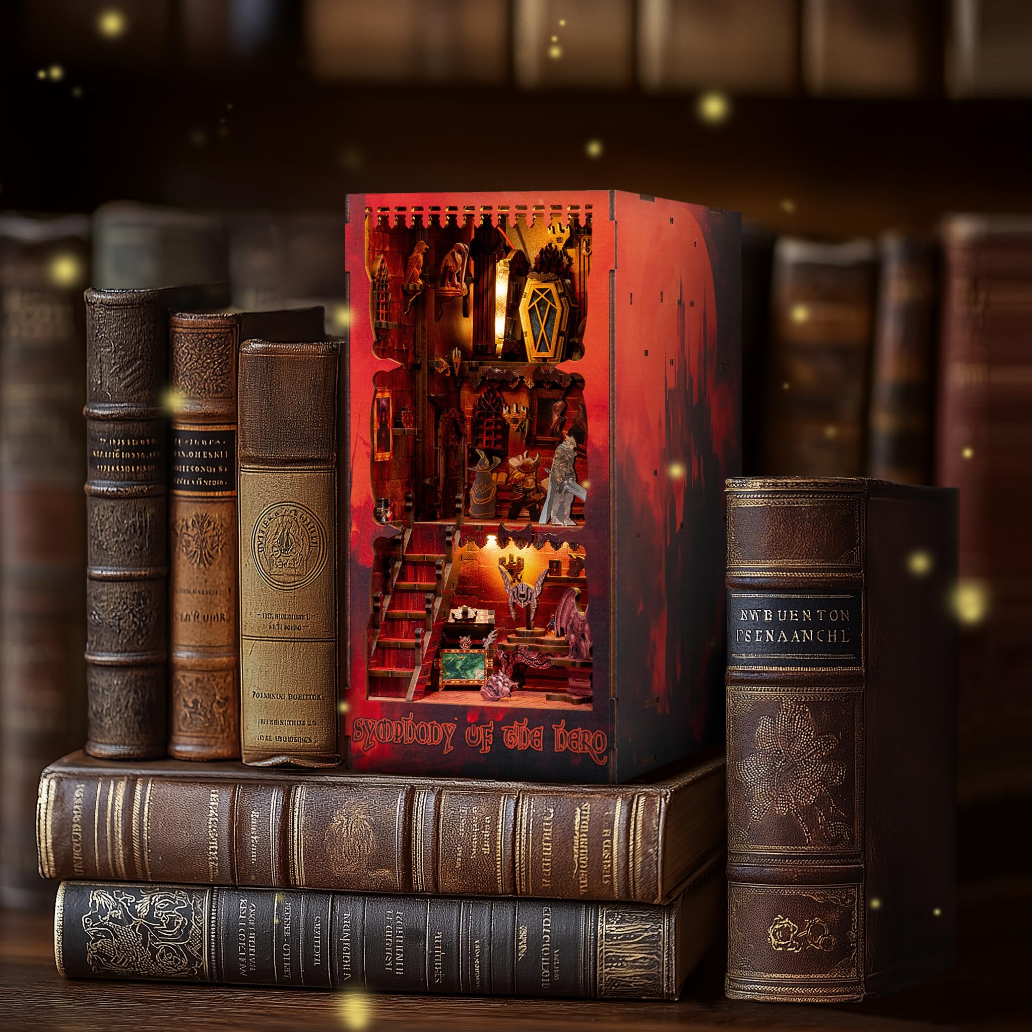 Wondyland Book Nook Kit, Diorama，DIY Miniature Dollhouse Booknook