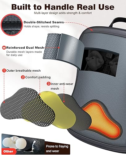 Miniatura 8 de Masajeador de espalda Shiatsu con calor masaje con rodillos hacia arriba y hacia abajo, masajeador eléctrico de espalda para aliviar el dolor de