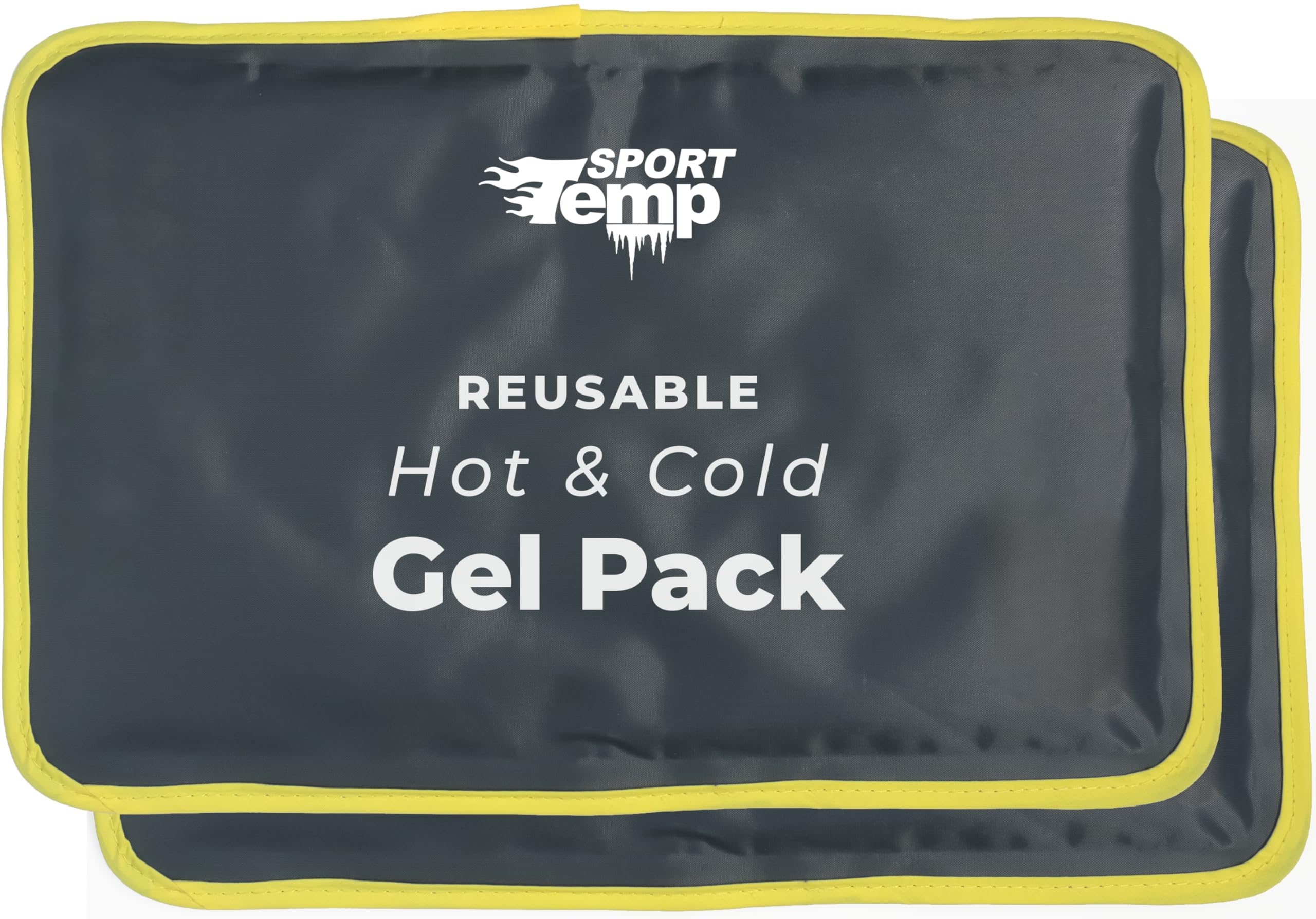 Paquetes de hielo de gel reutilizables, flexibles cuando se congelan para lesiones, cadera, hombro, espalda, rodilla, terapia de frío y calor para reducir la hinchazón, moretones, calor y frío (negro,