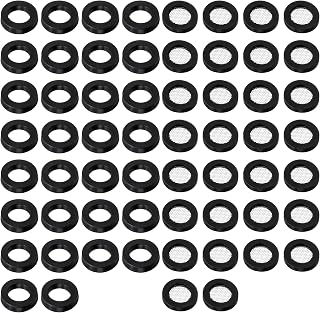 TIESOME 60 Pcs Shower Head Filter Gasket, 3/4" Shower Head Gasket for Hose Mesh Seal Ring 2 Types Faucet Washers 30 Pcs Rubber Water Hose Washers 30Pcs O-Ring Stainless Steel Screen Water Hose Gasket
