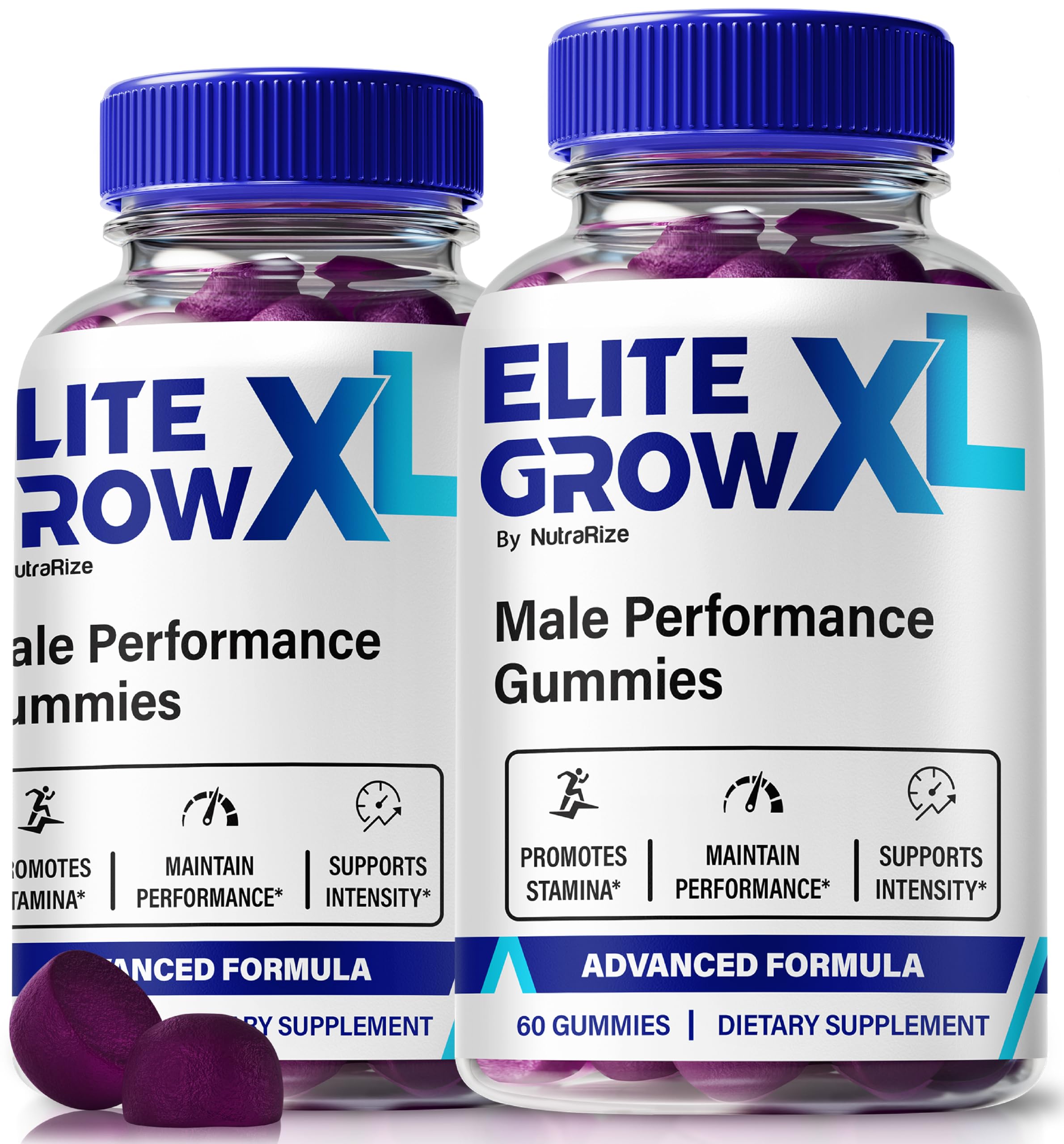 NutraRize (2 Pack) Elite Grow XL Gummies Male, Official Elite Grow XL for Men, Premium Formula for Performance, Energy & Stamina, All-Natural