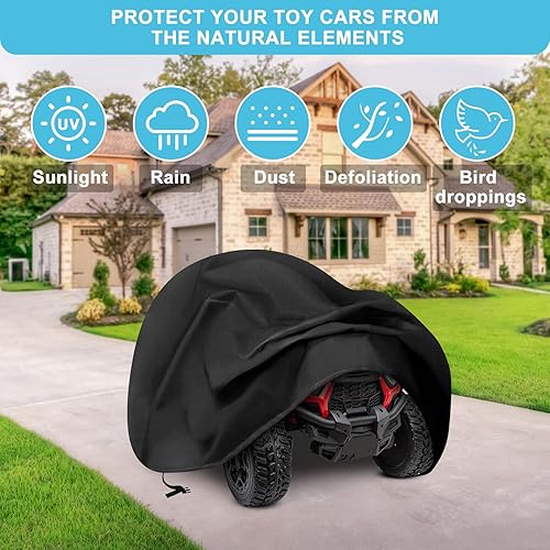 Miniatura 5 de tonhui Funda para auto de juguete para niños grandes, cubierta impermeable 420D resistente para ruedas eléctricas, cubierta protectora para