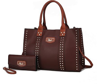 MKF Collection Tote Bag for Women, Vegan Leather Top-Handle Crossover Wristlet wallet & Satchel Handbag Purse