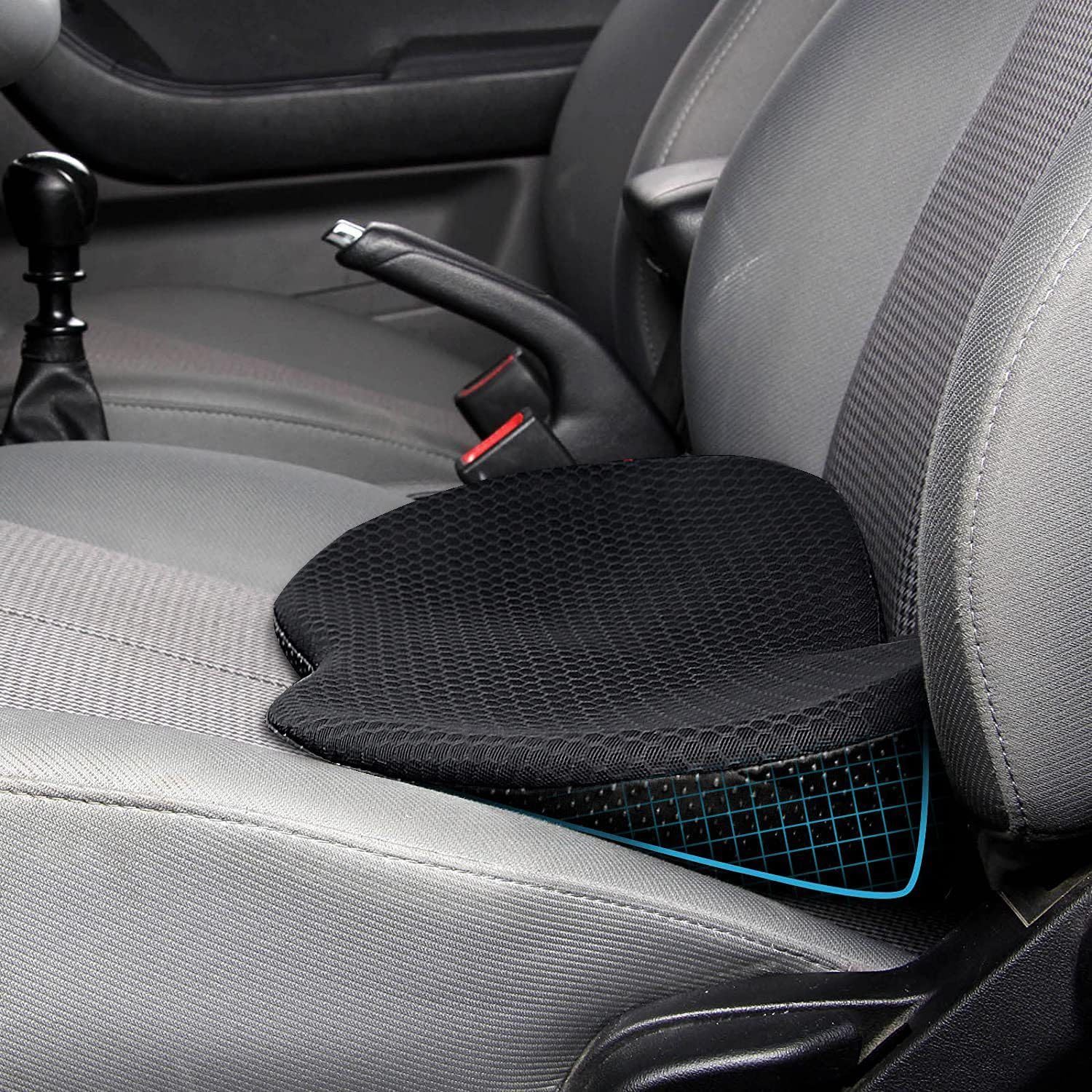 QIZUN Car Seat Cushion for Skoda Octavia II 1Z3 Hatchback 2004-2013, Driving Pillow Wedge Booster Office Travel Ergonomic Lift Orthopaedic Posture Tailbone Pain（1Pcs）