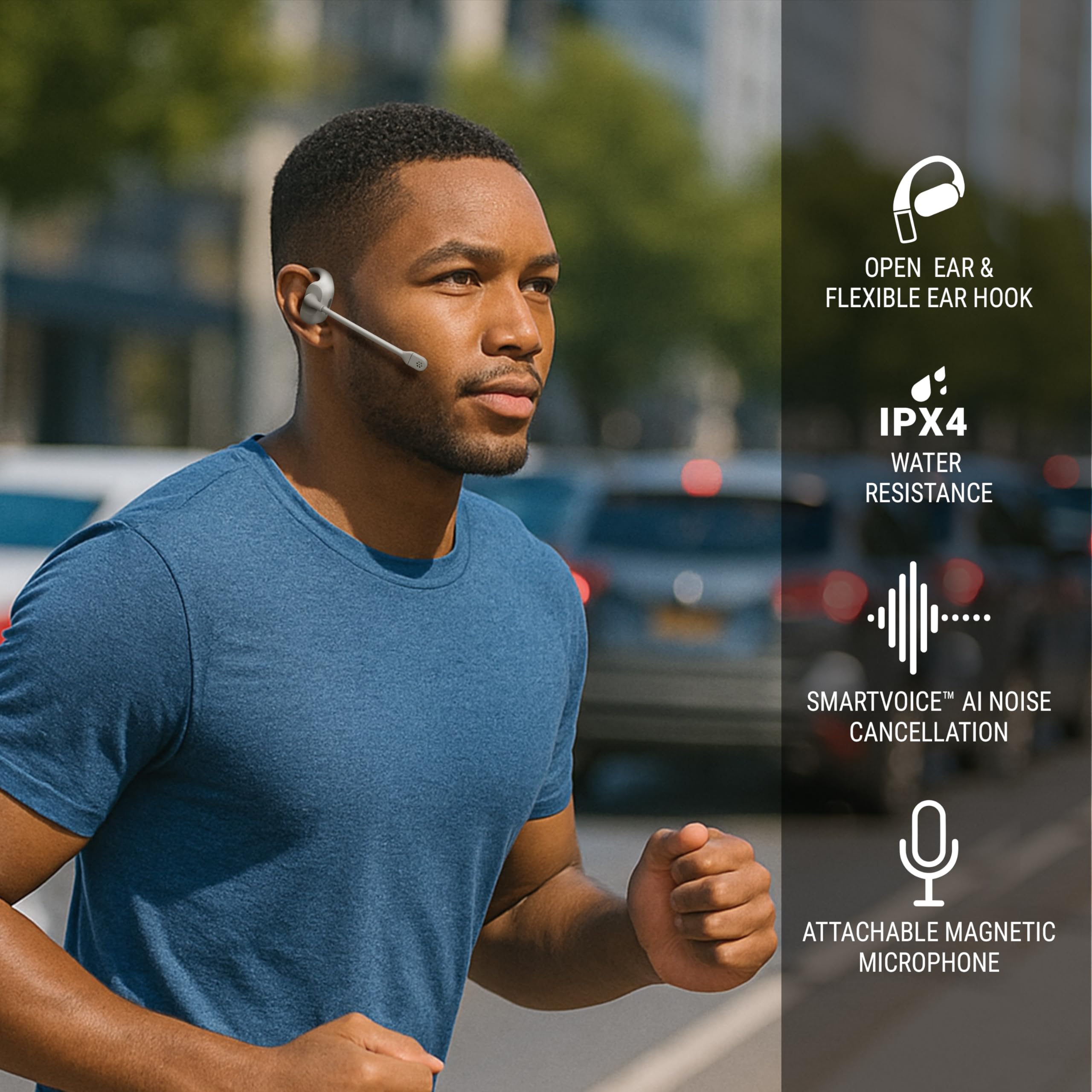 Emerson NoiseZero - Auriculares abiertos con funda de carga y cable USB-C, micrófono inteligente AI 100dB ENC con cancelación del 99.999% de ruido, máxima privacidad, auriculares Bluetooth
