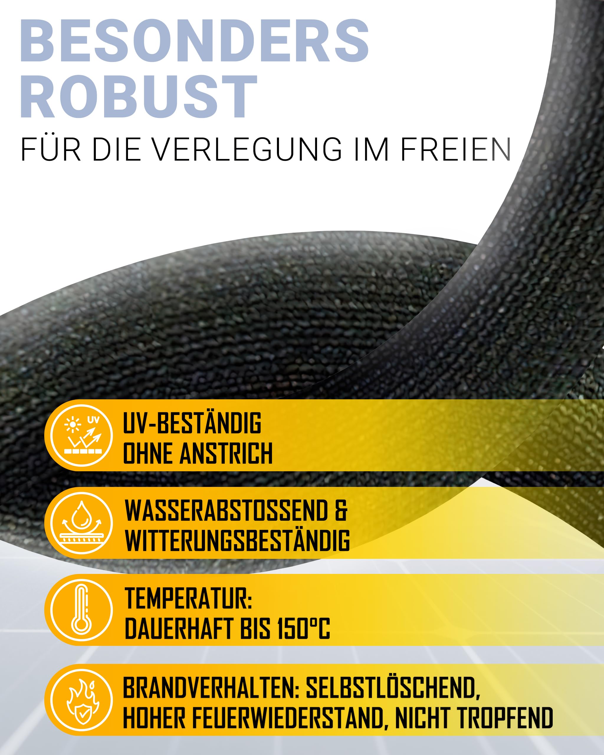 Solardoppelleitung DN20 Edelstahlwellrohr mit Fühlerkabel – Solarrohr/Solarleitung für Solarthermie – Doppelrohr vorisoliert 13 mm EPDM – 1" Überwurfmutter – 5 m / 10 m / 15 m / 20 m / 25 m