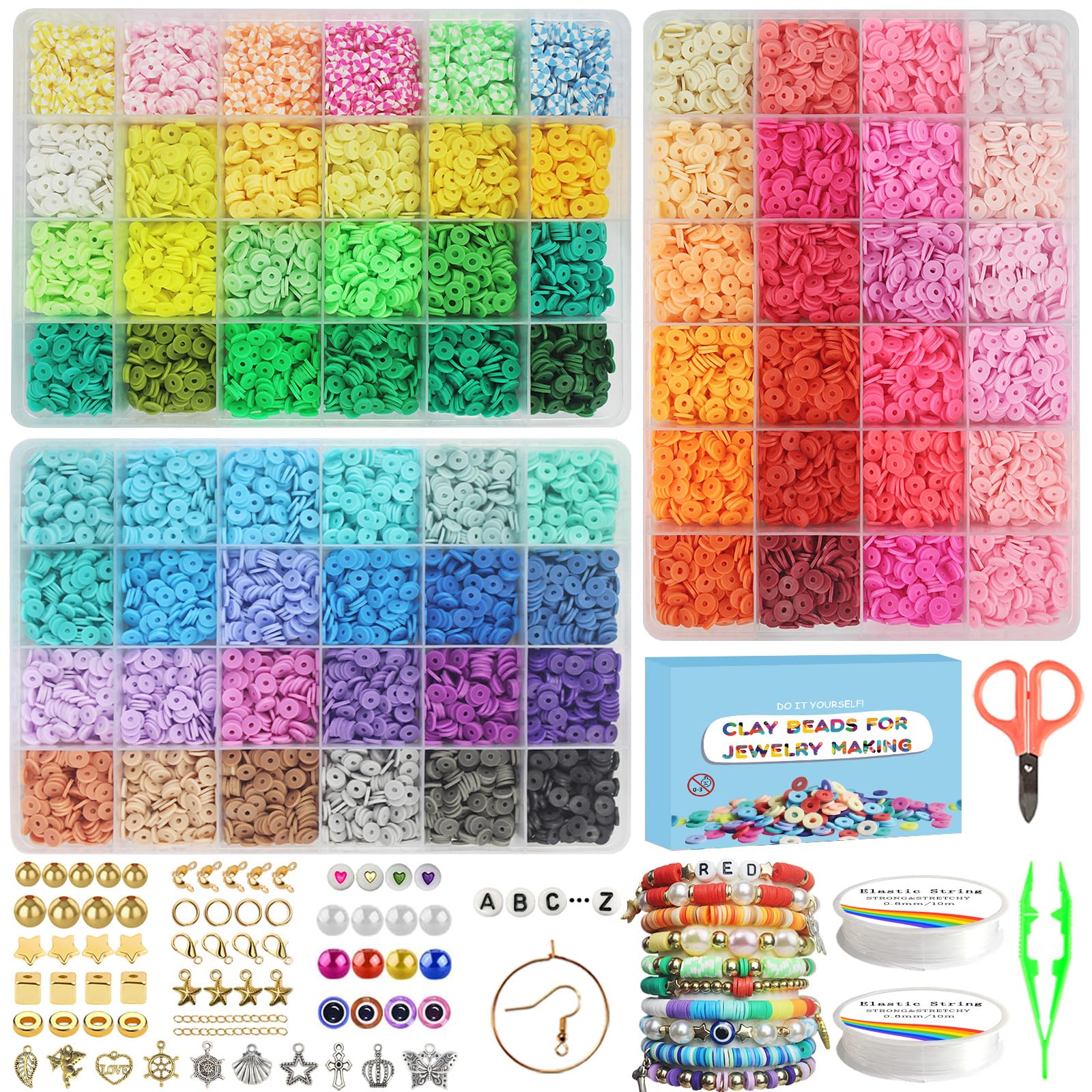 Fournine 15800 Pcs Clay Beads Bracelet Making Kit