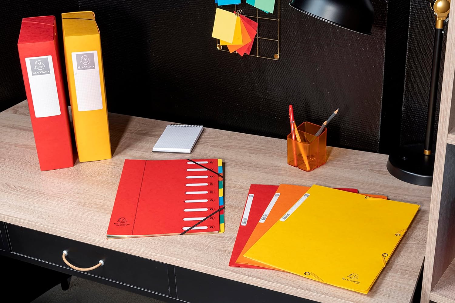 Exacompta Europa Elasticated 3 Flap Folders, 400gsm, A4 - Yellow, Pack of 25
