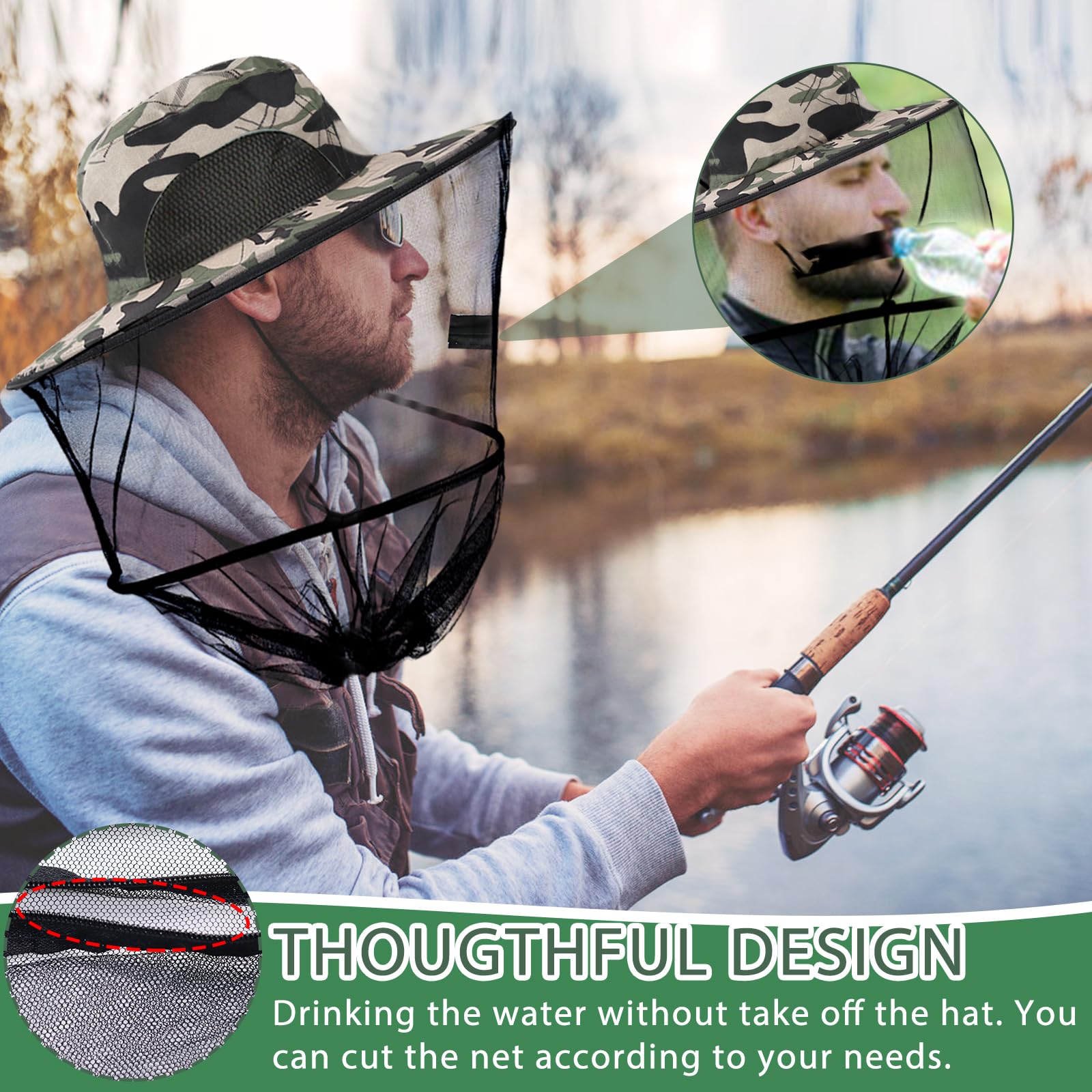 Dellyy Imkerhut Mit Schleier - Moskitonetz Kopfschutz Für Outdoor Aktivitäten