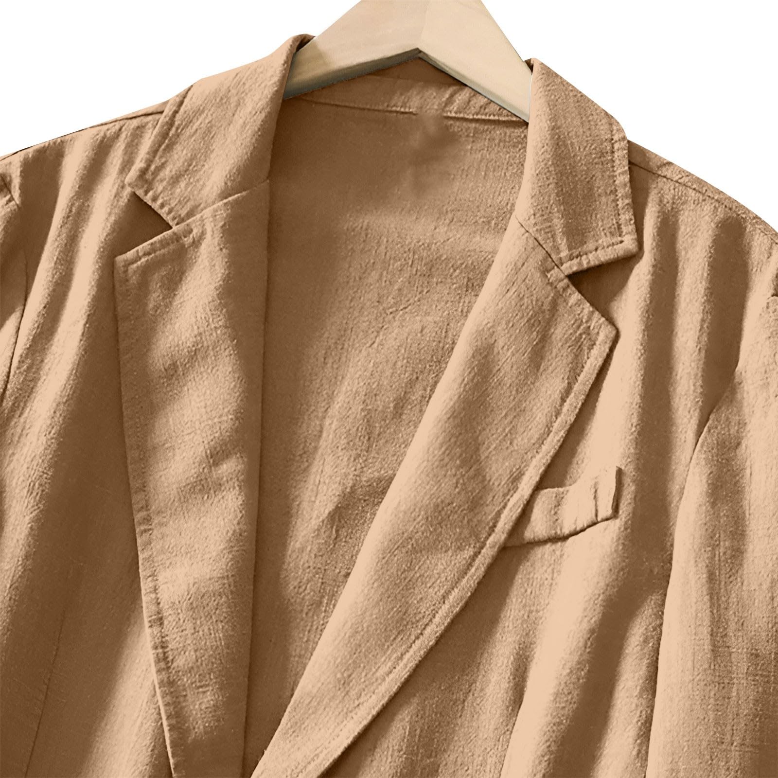 Blazer en lin pour homme - Veste de costume de loisirs légère à deux boutons - Coupe ample - Blazer de bureau - Couleur unie - Polyvalente - Veste de costume à revers cranté - Vestes avec poche