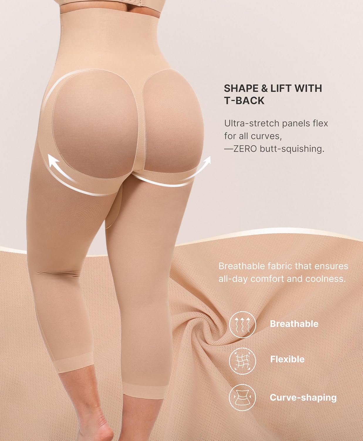 SHAPELLX Shapewear for Women Capris Leggings Tummy Control Underwear High Waist Body Shaper Butt Lifting Panties - Image 3
