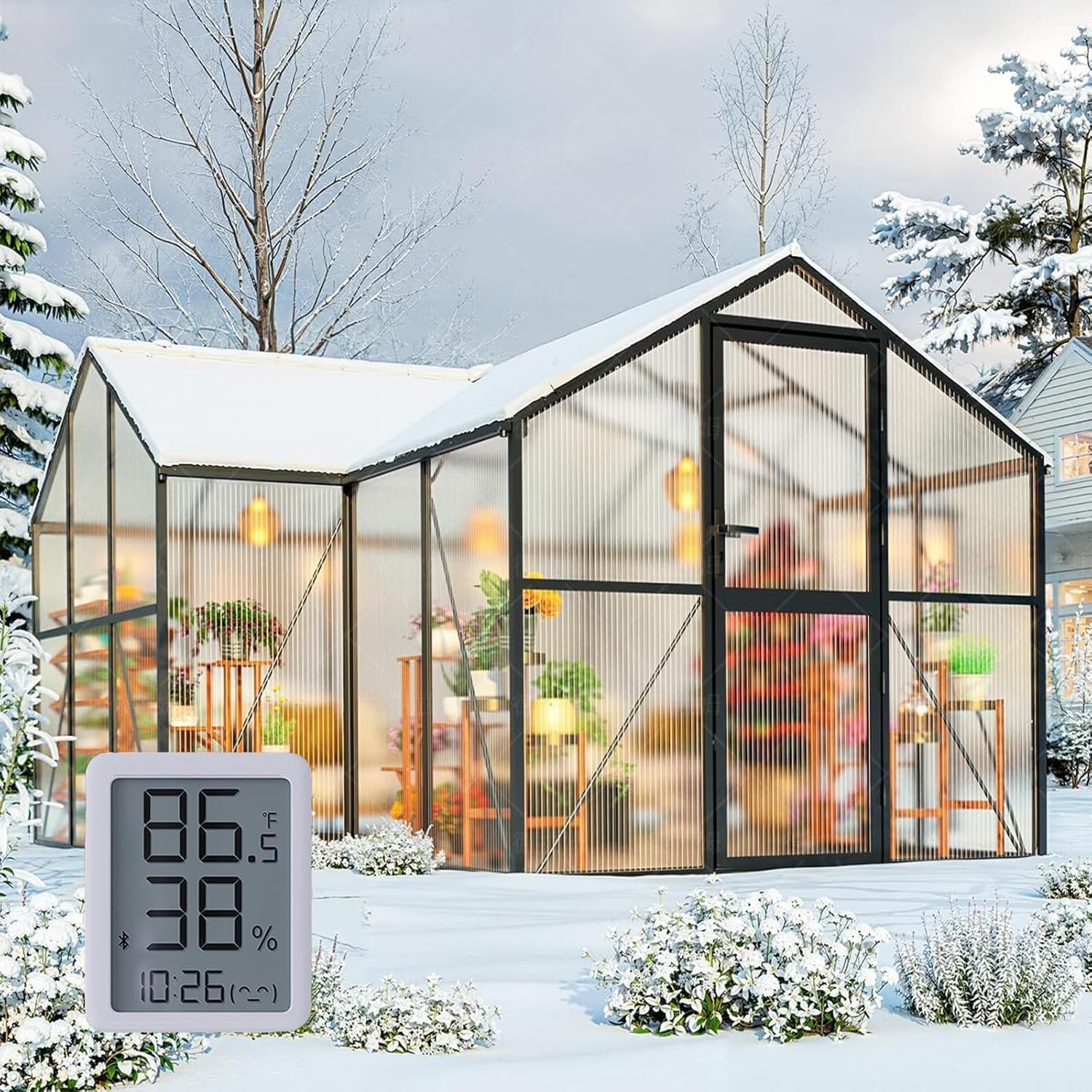 Amazon.com : 12x12 FT T-Shape Greenhouses, Polycarbonate Green