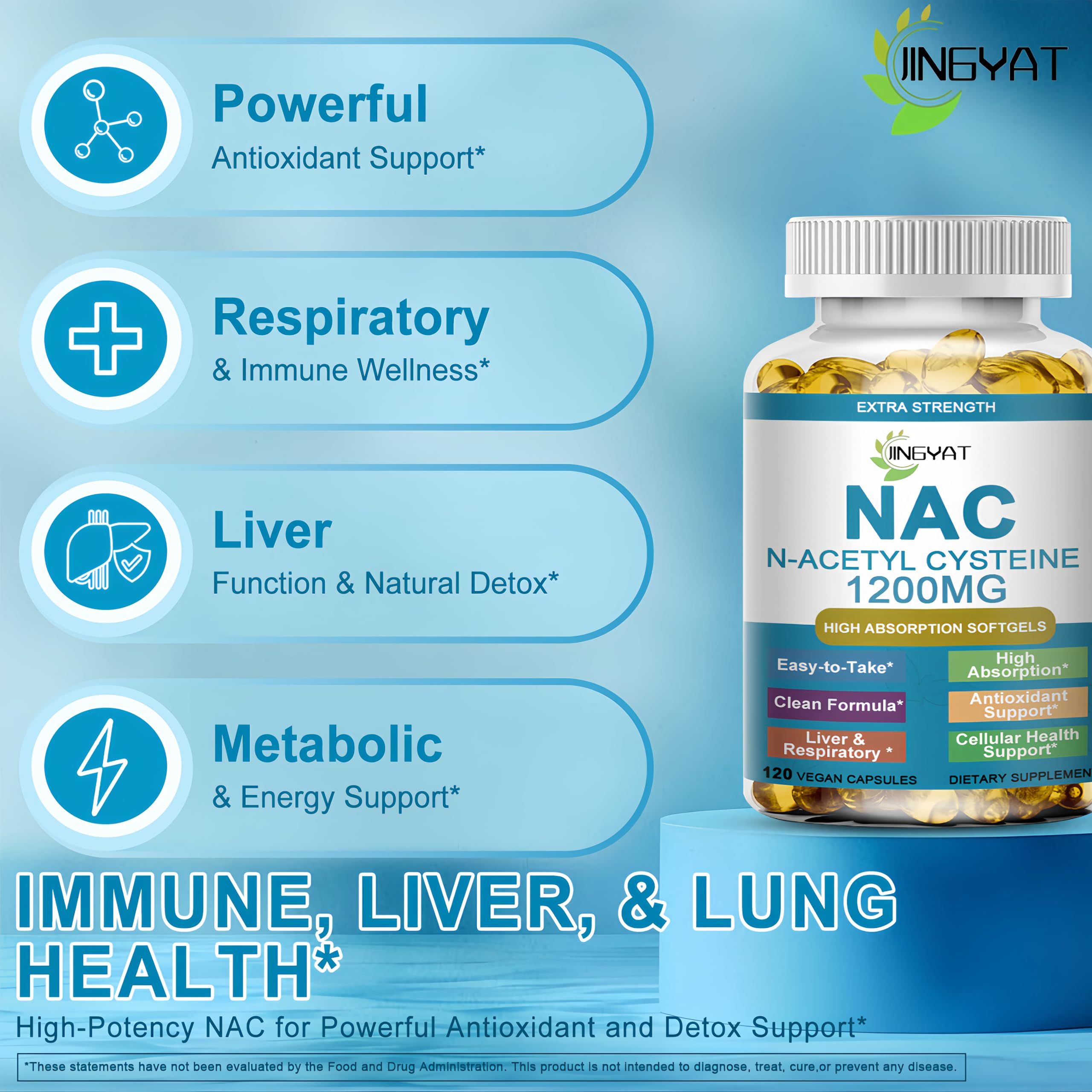 NAC Supplement N-Acetyl Cysteine | High Absorption NAC 1200mg Softgels for Liver & Kidney Detox, Immune Support & Antioxidants | Vegan Capsules | 2 Month Supply | Non-GMO | Gluten Free | 120 Count — Amazon image 2